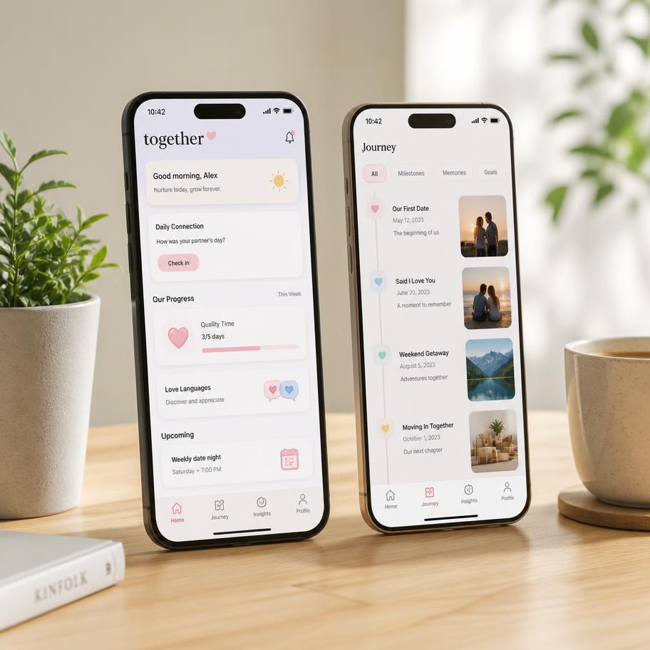 Nuzziin app shown on two phones