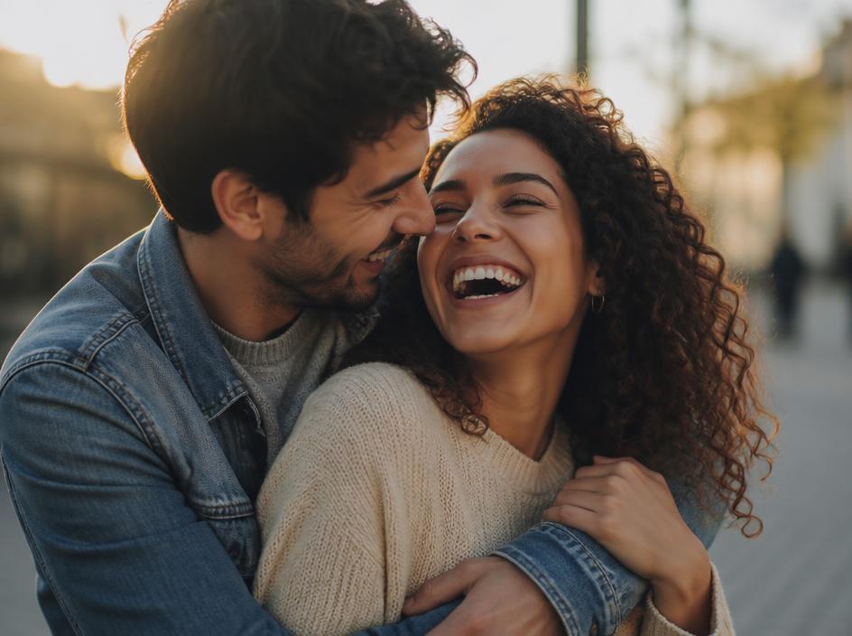 Happy couple embracing